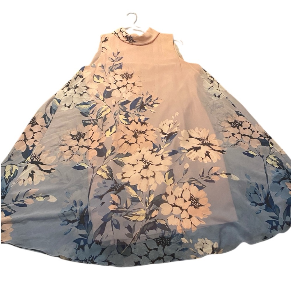 Vince Camuto, Peach Floral Flowy Dress, Size 14 Stretch, NWT, $100